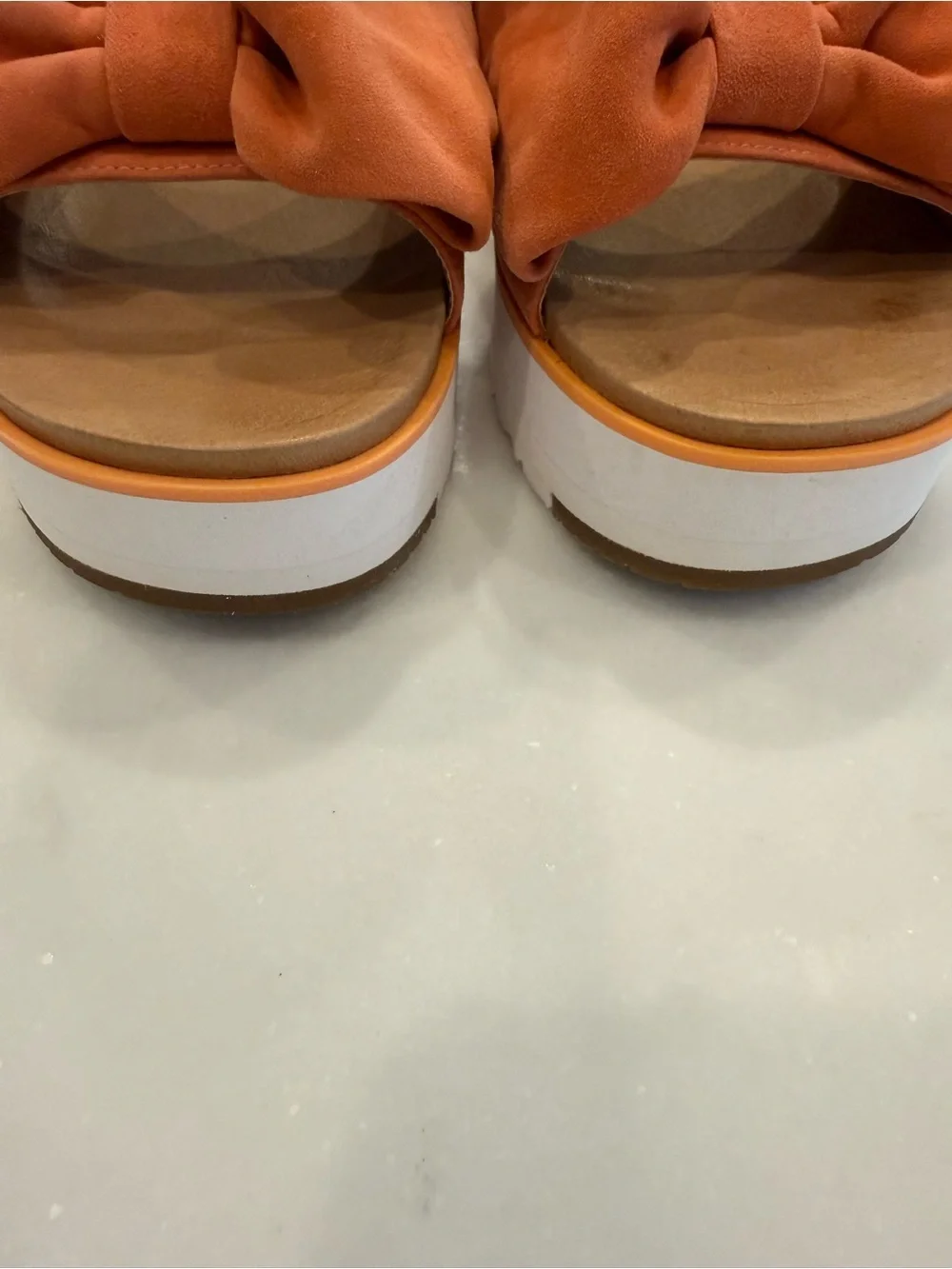 UGG Joan Women’s Platform Slides Suede Bow Coral Sz  US 9.5 /UK 8 /EU 40.5 NEW